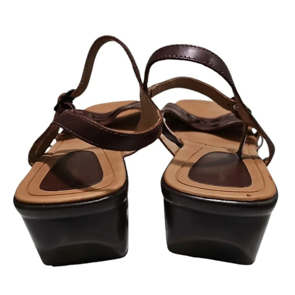 Montego Bay Club 8.5 Brown Tan Strappy Kitten Heel 90s Y2K Sandals Retro - Picture 5 of 7
